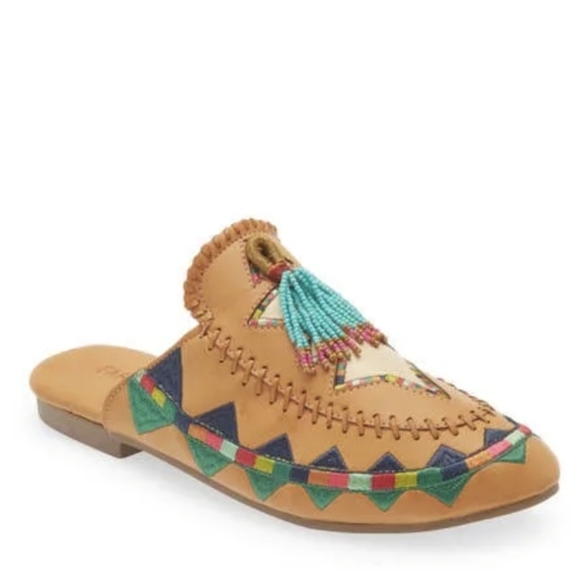 FARM Rio Shoes - Farm Rio NWOT Stars Beaded Tassel Mule In Colorful Stars sz 8